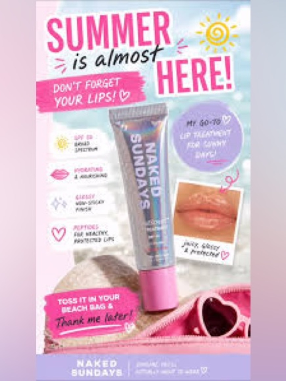 New Naked Sundays SPF 50  Lip Treatment - shade love letters